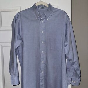 Classic Blue Dress Shirt with Button-Down Style
